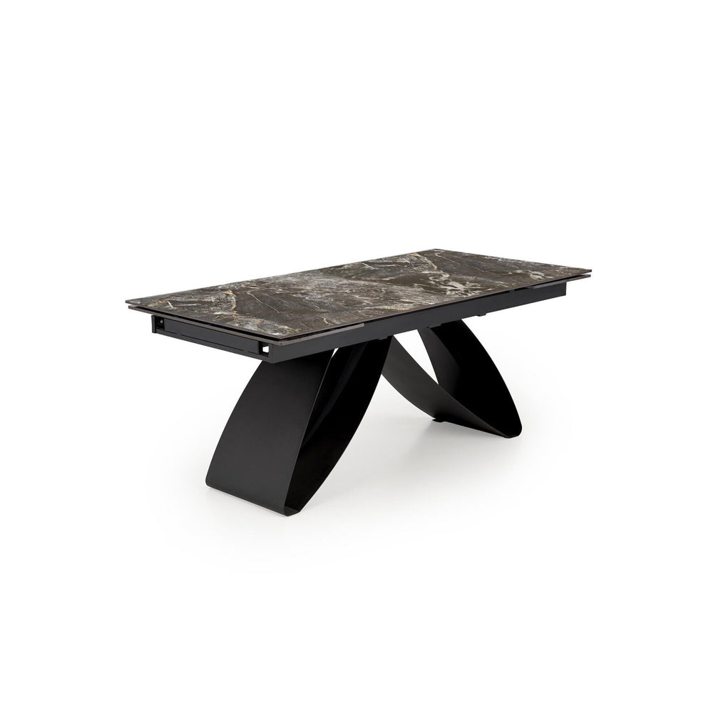 Masa Extensibila Density Negru Si Alb Ceramic, 180/260 x 90 x 76 Cm