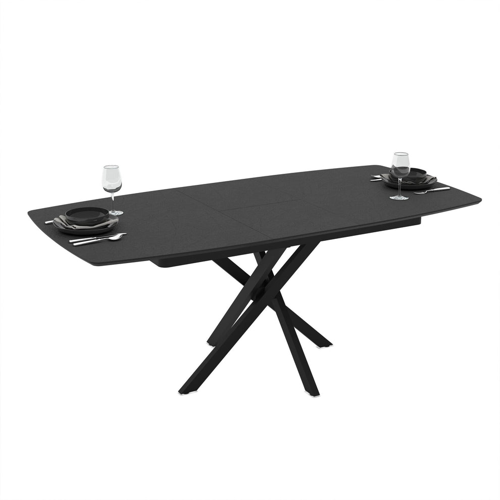 Masa Filo, Negru 145/185 x 90 x 75 Cm