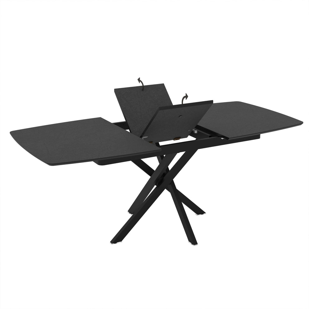 Masa Filo, Negru 145/185 x 90 x 75 Cm