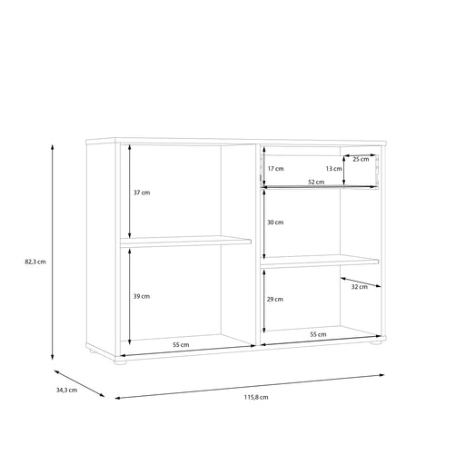 Comoda 2 Usi Si 1 Sertar Cordega Alb Si Stejar Artisan, 115.8 Cm