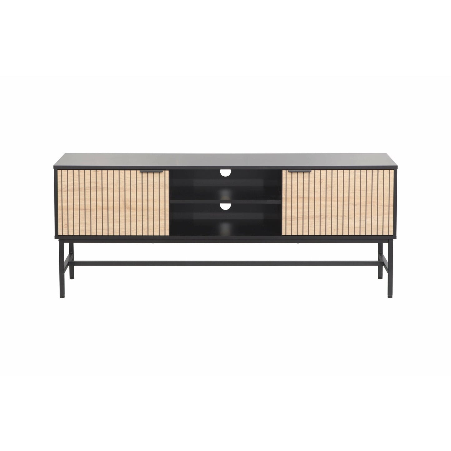 Comoda Tv Cargo, Negru Si Stejar, 150 Cm