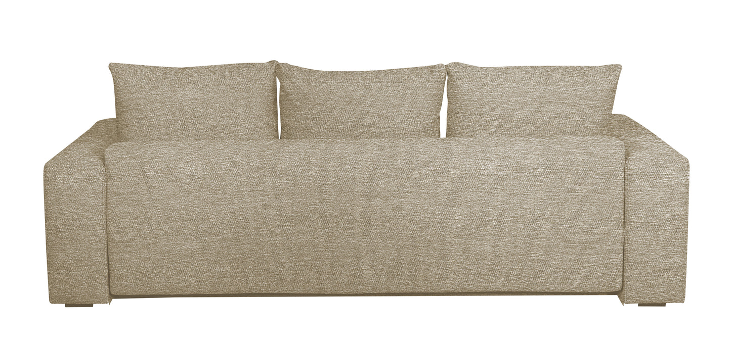 Canapea Extensibila Green, 3 locuri, Lada Depozitare, Bej, Stelar 16, 240 Cm