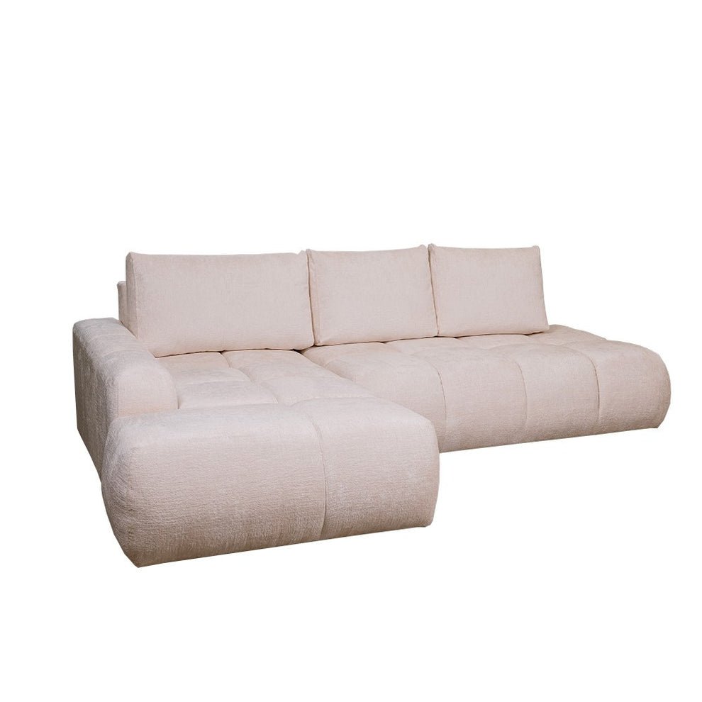 Coltar Extensibil Stanga Luna, Lada Depozitare, 5 Locuri, ONYX 1 IVORY, 270 Cm