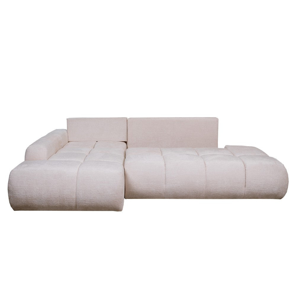 Coltar Extensibil Stanga Luna, Lada Depozitare, 5 Locuri, ONYX 1 IVORY, 270 Cm
