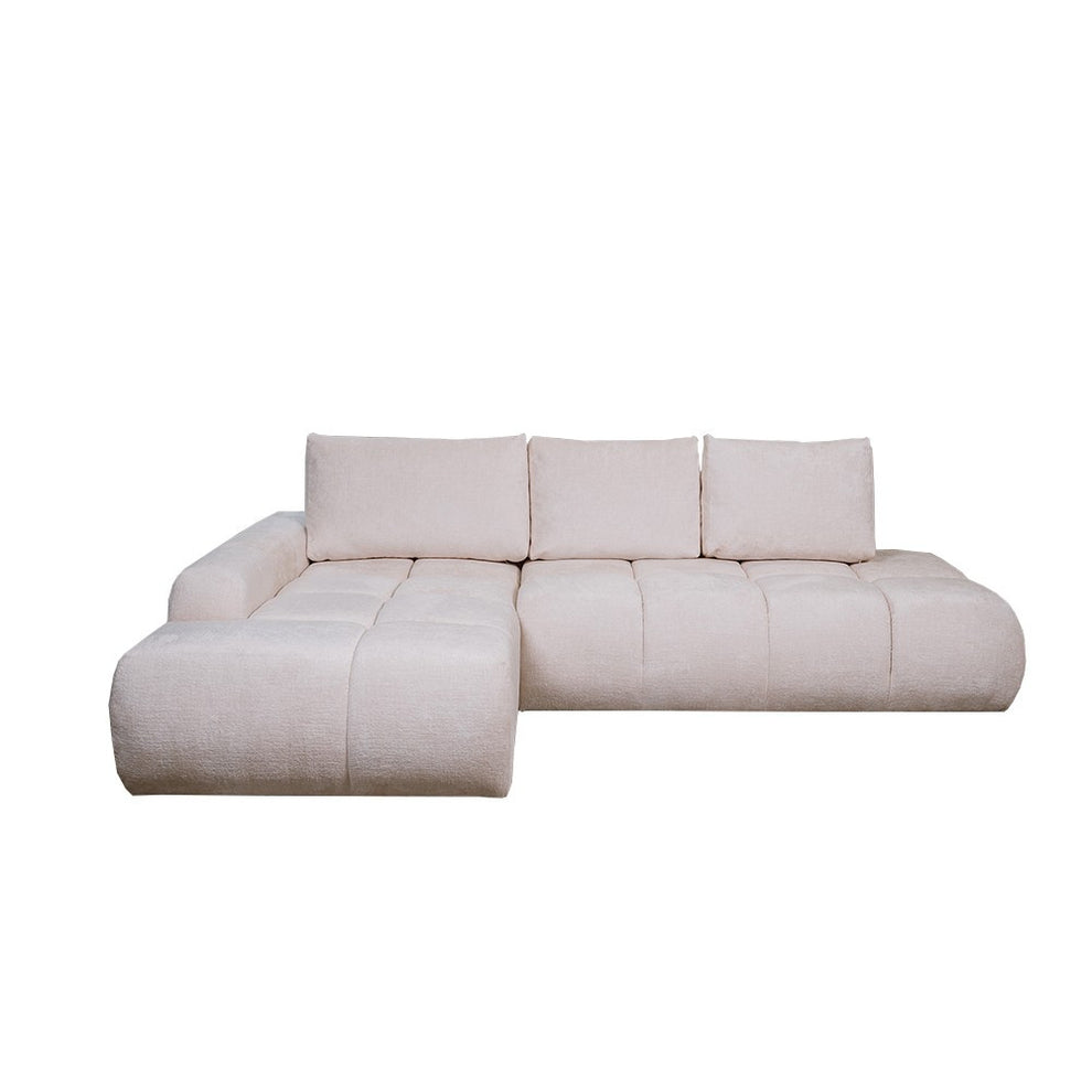 Coltar Extensibil Stanga Luna, Lada Depozitare, 5 Locuri, ONYX 1 IVORY, 270 Cm