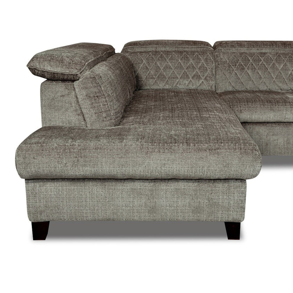 Coltar U Extensibil Tiago, Stanga, 6 Locuri, Tetiere Reglabile, Maro Cremona, 330 Cm