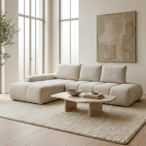 Coltar Extensibil Stanga Luna, Lada Depozitare, 5 Locuri, Onyx Pearl, 270 Cm