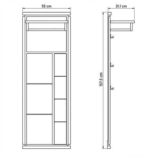 Cuier Reno Smoked Oak, Furnir Din Lemn Masiv 55 Cm