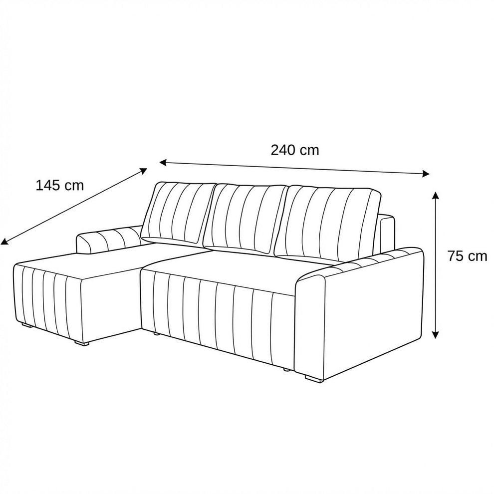 Coltar Extensibil Mark Living, Catifea Verde, 4 Locuri, Lada Depozitare, Extensie Doppelliege, 240 cm