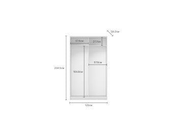 Dulap Cu 2 Usi Culisante Meteora, Antracit, 120 Cm