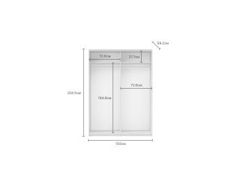 Dulap Cu 2 Usi Culisante Meteora, Antracit, 150 Cm