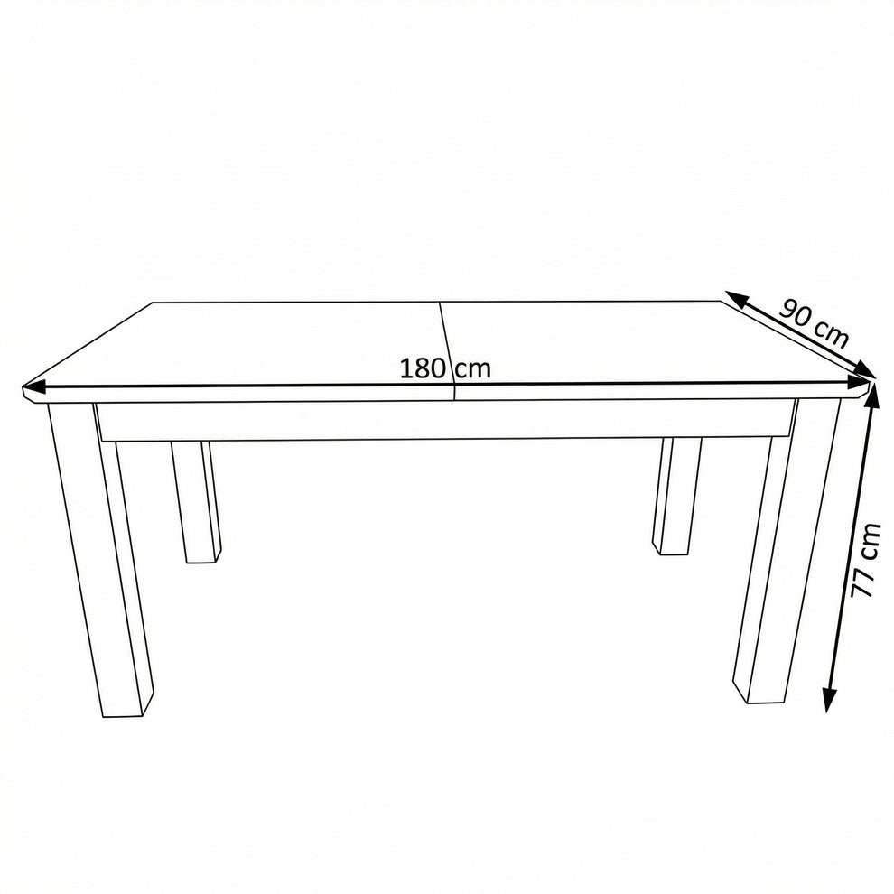 Masa Extensibila Alpina, Vopsit Alb, Furniruit, 180/235 x 90 x 77 Cm