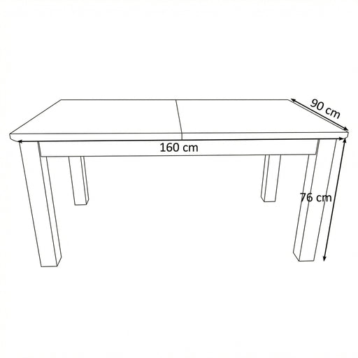 Masa Extensibila Alpina, Vopsit Alb, Furniruit, 160/215 x 90 x 77 Cm