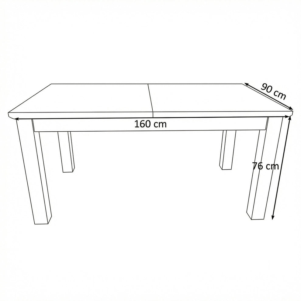 Masa Extensibila Alpina, Vopsit Alb, Furniruit, 160/215 x 90 x 77 Cm