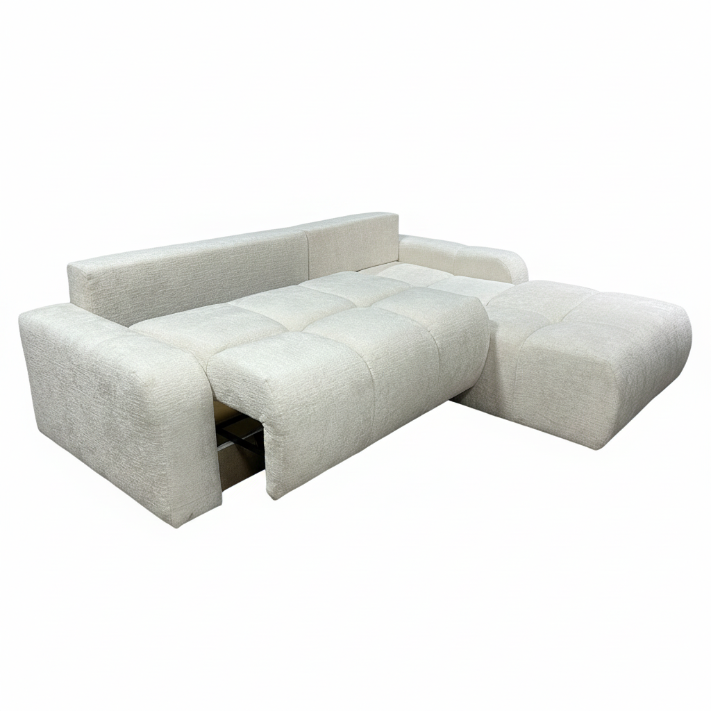 Coltar Extensibil Dreapta Kyoto, Lada Depozitare, 5 Locuri, Onyx 1 Ivory, 246 Cm
