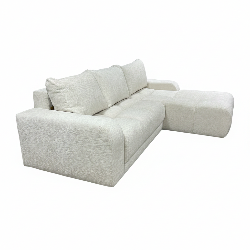 Coltar Extensibil Dreapta Kyoto, Lada Depozitare, 5 Locuri, Onyx 1 Ivory, 246 Cm
