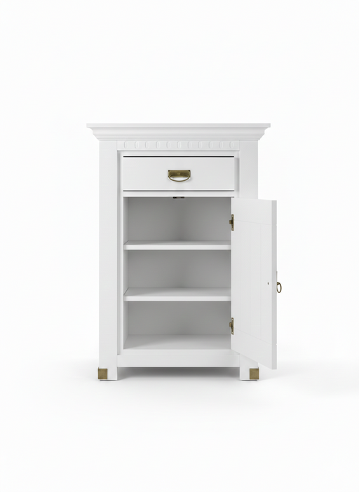 Comoda Cu 1 Usa Si 1 Sertar Saint Tropez Alb, Vopsit, 77.8 Cm