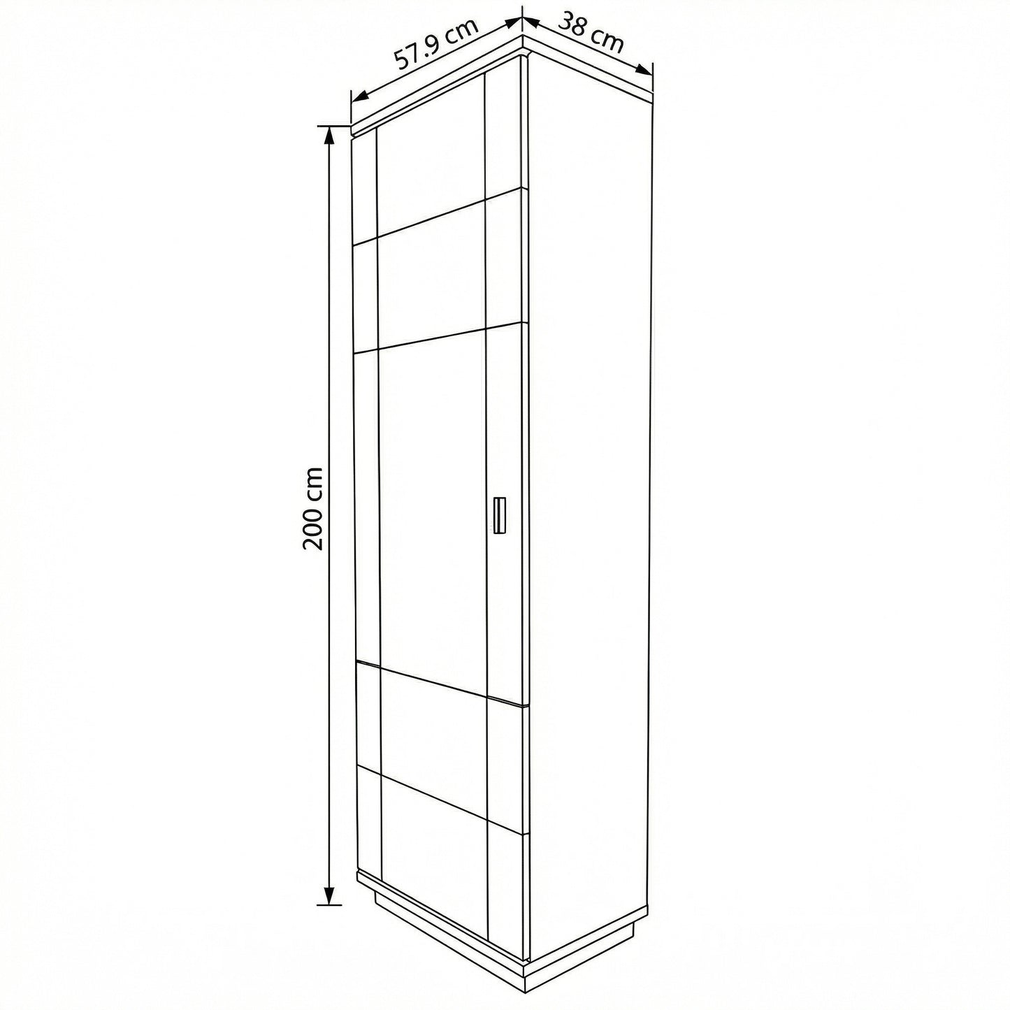 Dulap Hol 1 Usa Zenith, Furnir Stejar, 57.9 Cm