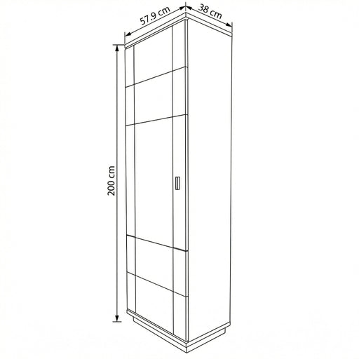 Dulap Hol 1 Usa Zenith, Furnir Stejar, 57.9 Cm