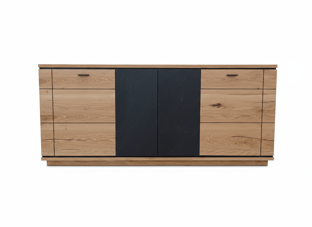 Bufet 4 Usi Zenith, Stejar Furniruit, 180 Cm