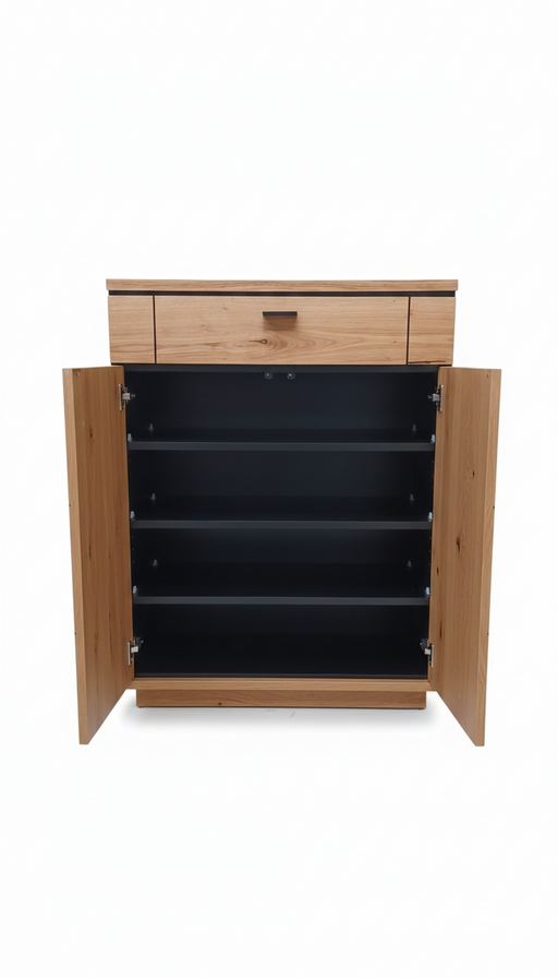 Comoda Hol 2 Usi Si 1  Sertar Zenith, Stejar Furniruit, 77 Cm