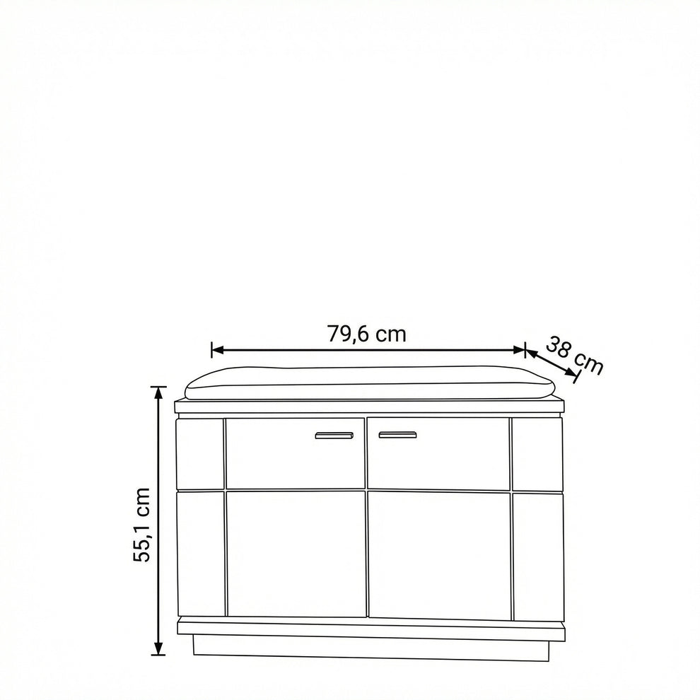Comoda Hol 2 Usi Zenith, Stejar Furniruit, 79.6 Cm