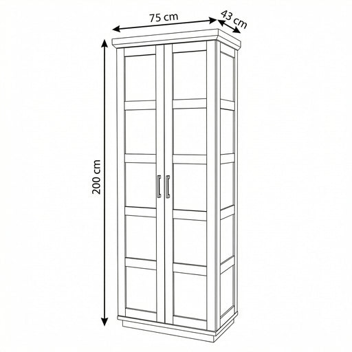 Dulap 2 Usi Alpina Graphit Matt, Vopsit Gri, Furniruit, 75 Cm