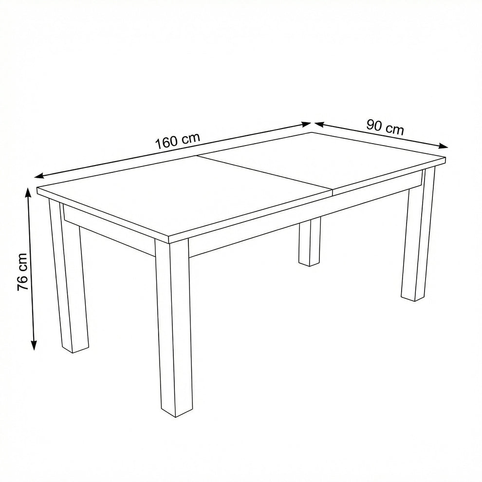 Masa Extensibila Alpina Graphit Matt, Vopsit Gri, Furniruit, 160/215 x 90 x 77 Cm