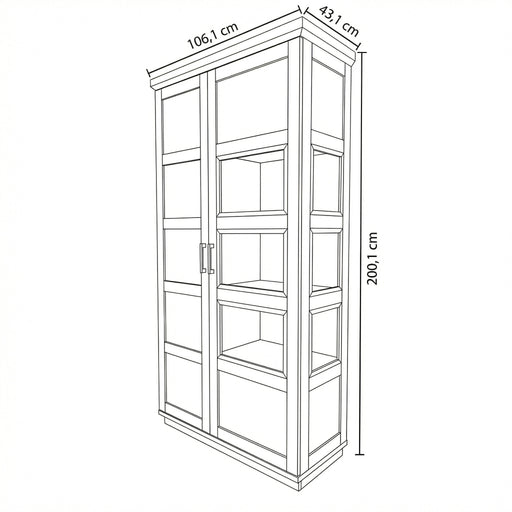 Vitrina Cu 1 Usa Si 1 Sertar Alpina Graphit Matt, Furniruit, Vopsit, Gri Si Natur, 105 Cm