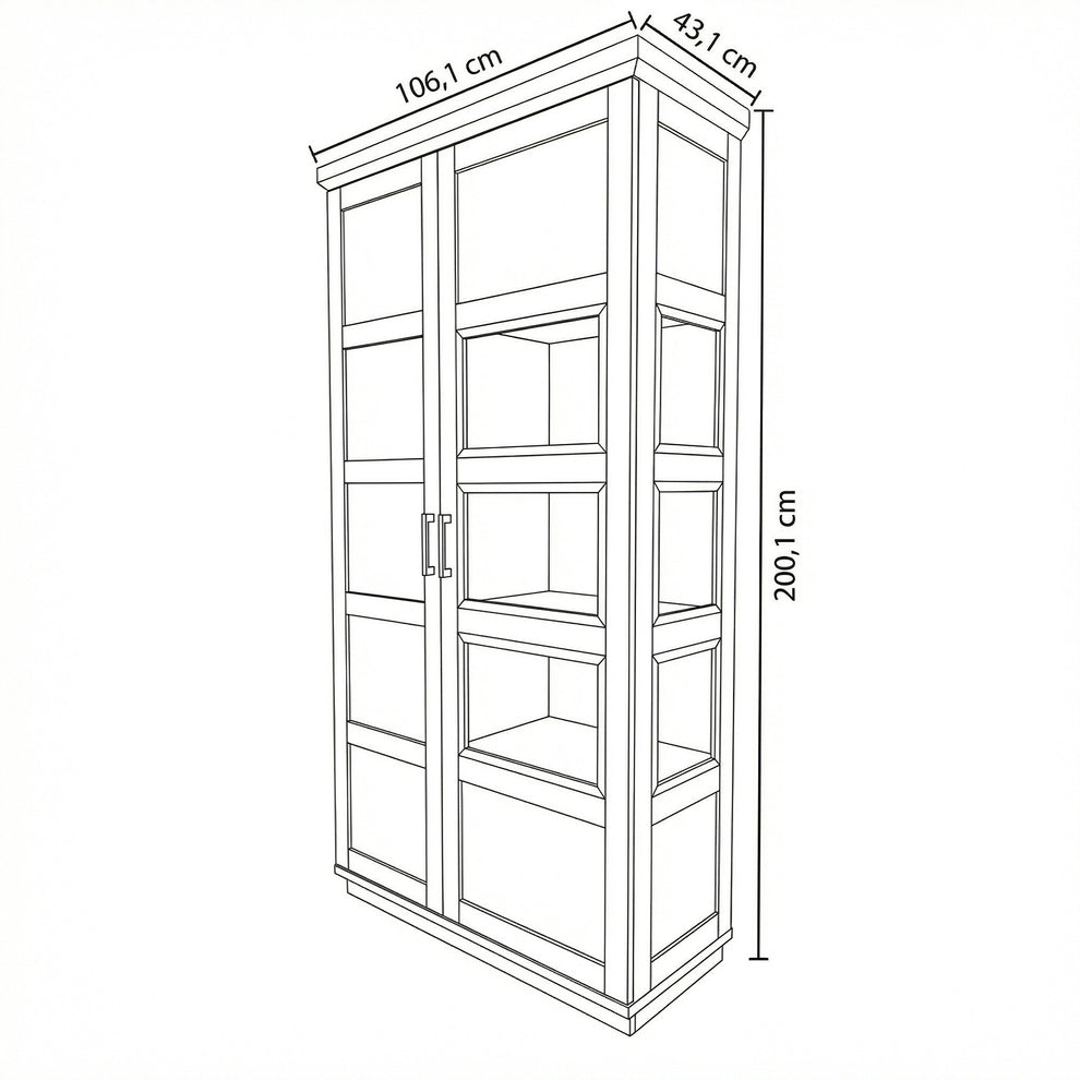 Vitrina Cu 1 Usa Si 1 Sertar Alpina Graphit Matt, Furniruit, Vopsit, Gri Si Natur, 105 Cm