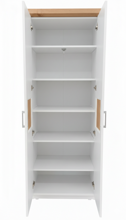 Dulap 2 Usi Alpina, Vopsit Alb, Furniruit, 75 Cm