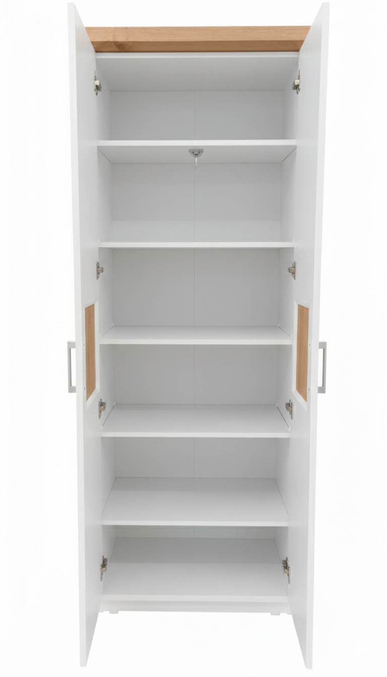 Dulap 2 Usi Alpina, Vopsit Alb, Furniruit, 75 Cm