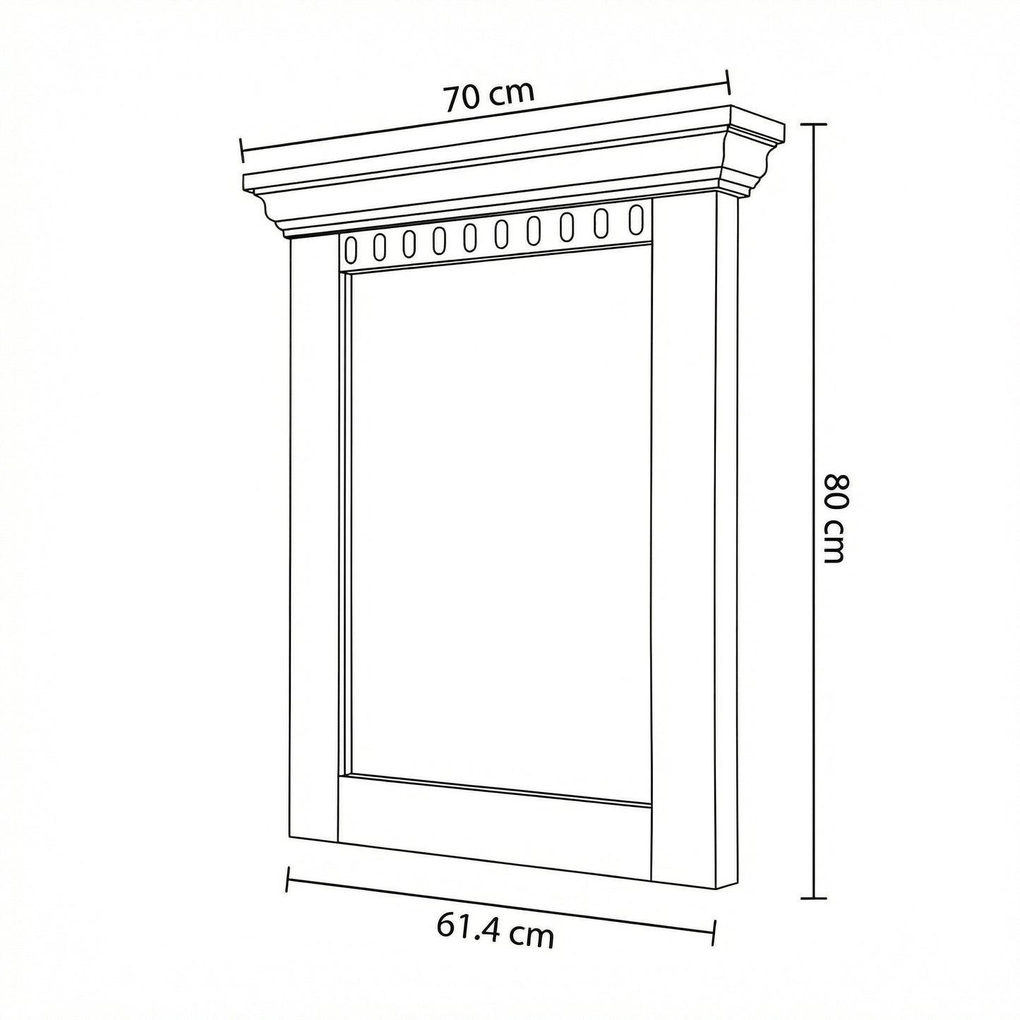 Rama Oglinda Saint Tropez Alb, Vopsit 70 Cm