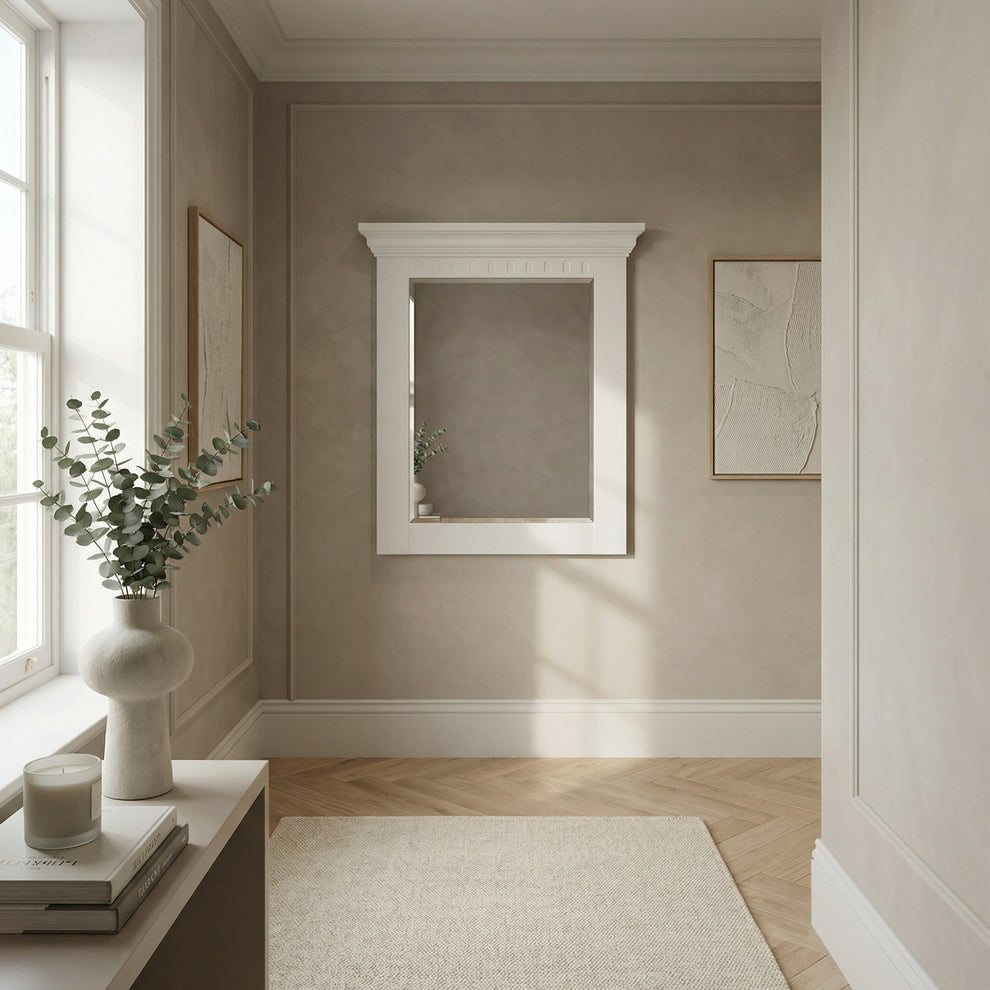 Rama Oglinda Saint Tropez Alb, Vopsit 70 Cm