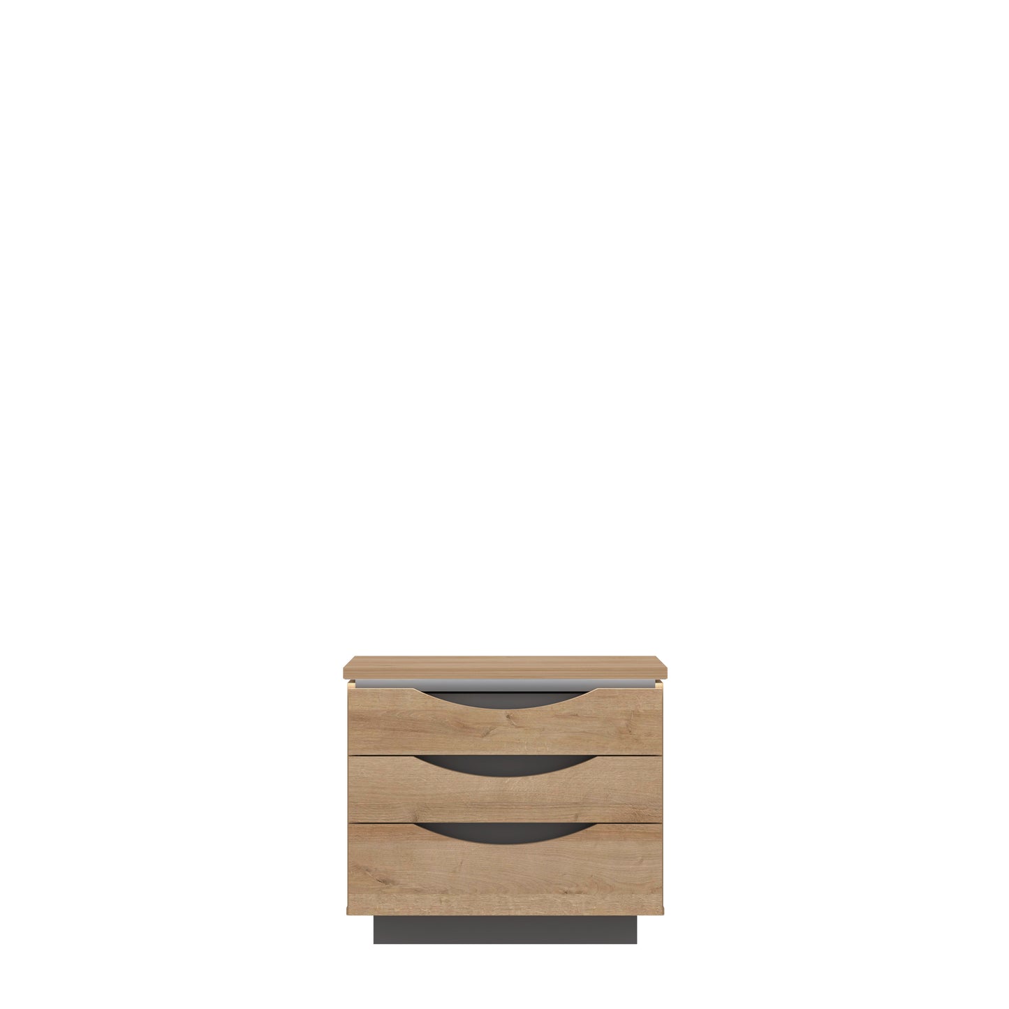 Noptiera 3 Sertare Unbound, Riviera Oak Si Uni Wolfram Grey, 61.4 Cm
