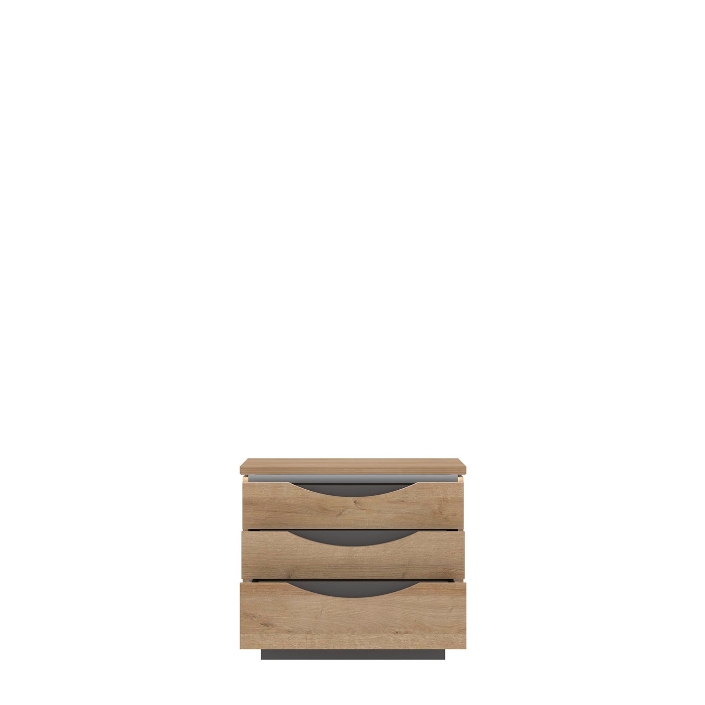 Noptiera 3 Sertare Unbound, Riviera Oak Si Uni Wolfram Grey, 61.4 Cm