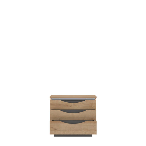 Noptiera 3 Sertare Unbound, Riviera Oak Si Uni Wolfram Grey, 61.4 Cm