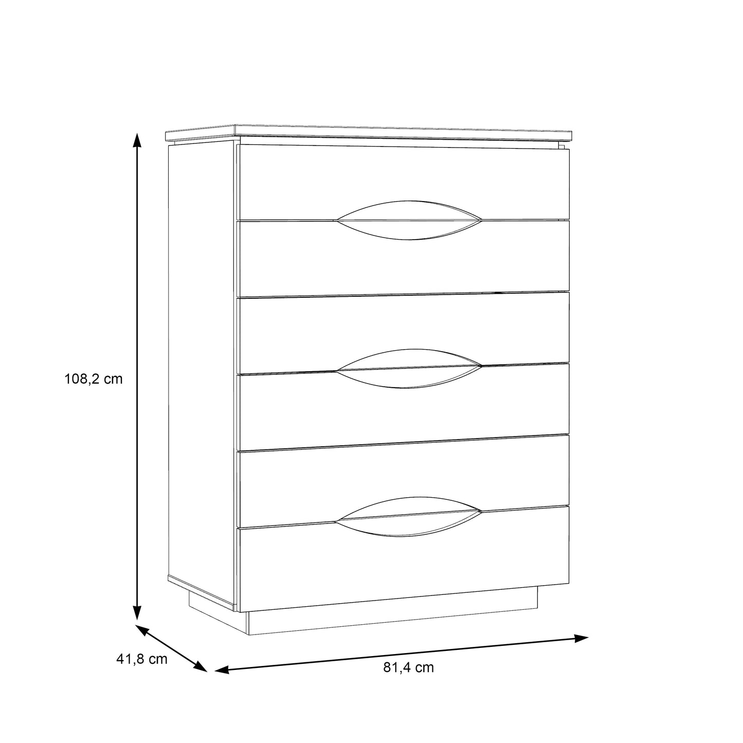 Comoda 6 Sertare Unbound, Unbound, Riviera Oak Si Uni Wolfram Grey, 81.4 Cm