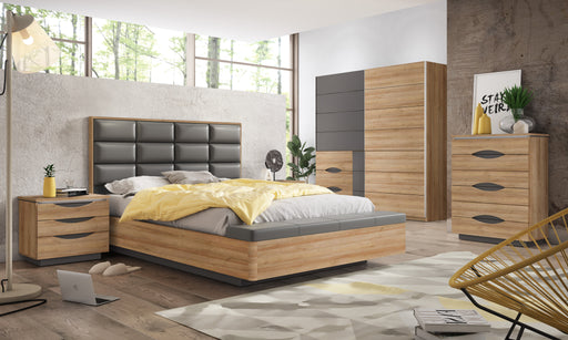 Dulap Cu Oglinda Unbound, Riviera Oak Si Uni Wolfram Grey, 200.1 Cm