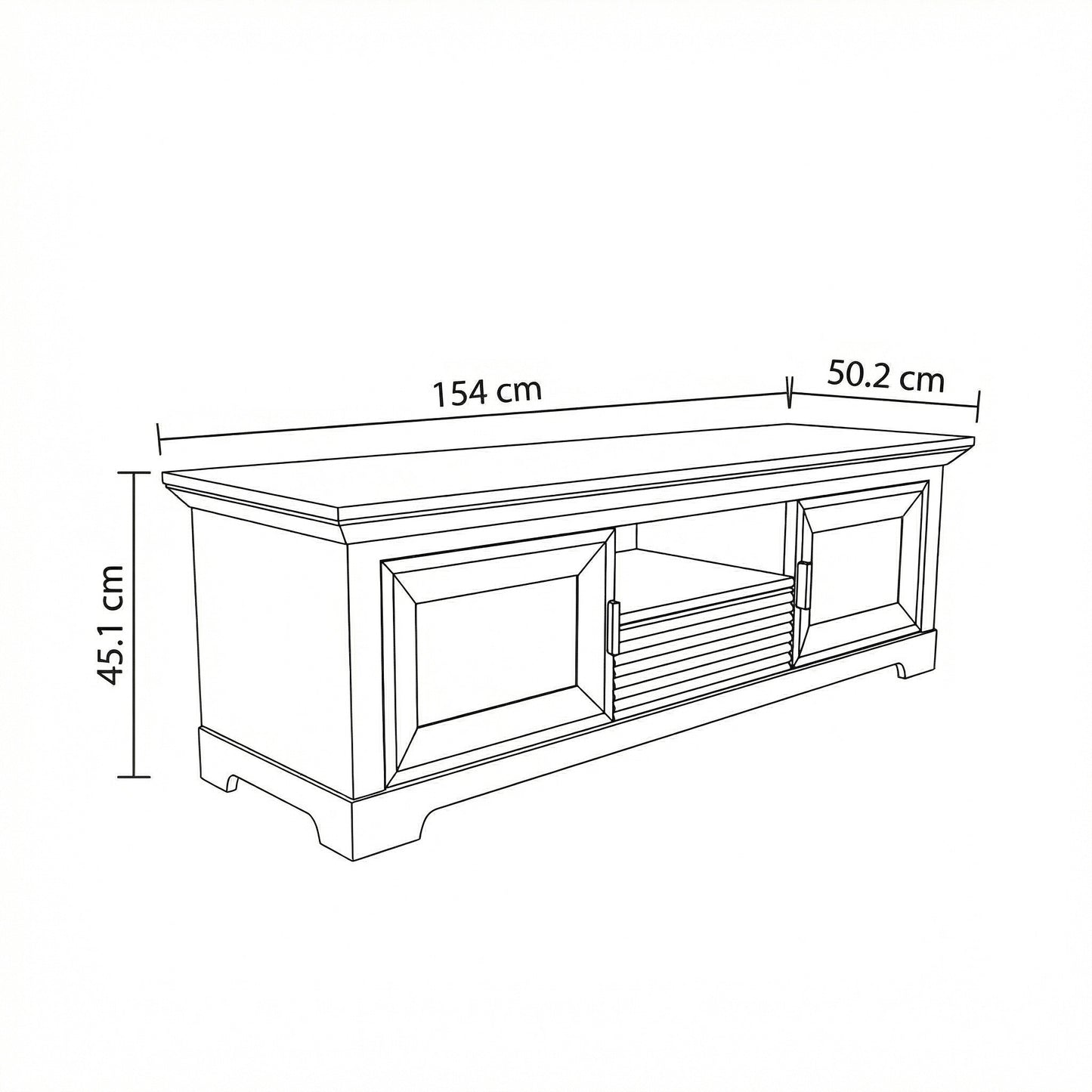 Comoda Tv Cu 2 Usi Si 1 Sertar Verona Kashmir, 154 Cm