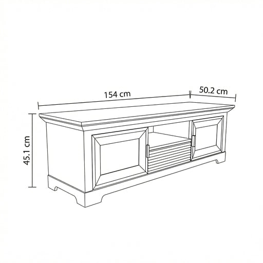 Comoda Tv Cu 2 Usi Si 1 Sertar Verona Kashmir, 154 Cm