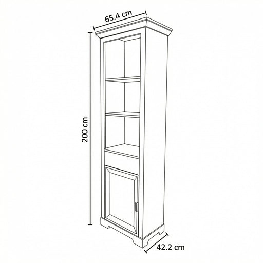 Bibioteca Cu 1 Usa Si 1 Sertar Verona Kashmir, 65.4 Cm