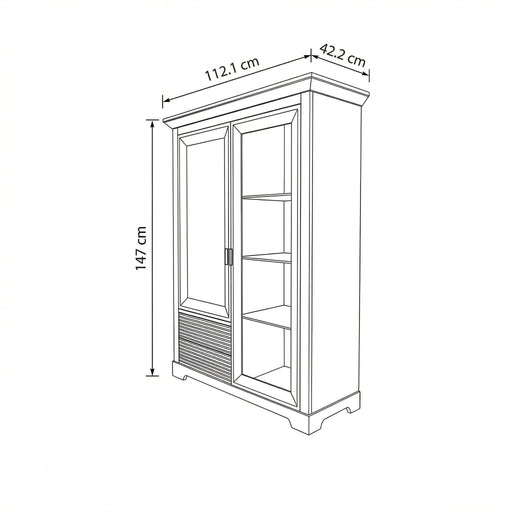 Comoda Bar Verona Kashmir Latime 112.1 cm, Alb, Mobila Living, Sertare Push To Open, Inchidere Silentioasa Usi