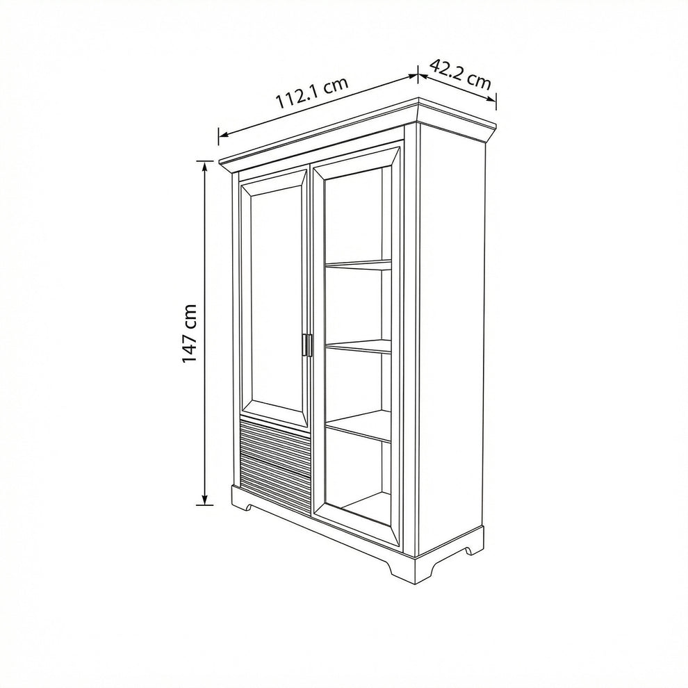 Comoda Bar Verona Kashmir Latime 112.1 cm, Alb, Mobila Living, Sertare Push To Open, Inchidere Silentioasa Usi
