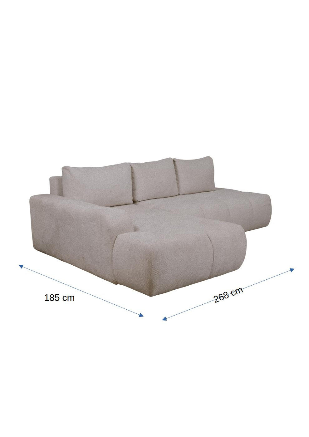 Coltar Extensibil Stanga Luna, Lada Depozitare, 5 Locuri, Anthology 15 Silver, 270 Cm