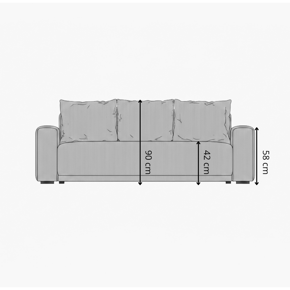 Canapea Extensibila Otis, 3 locuri, Lada Depozitare, Maro, 240 Cm