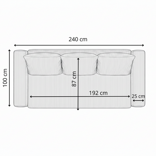 Canapea Extensibila Otis, 3 locuri, Lada Depozitare, Maro, 240 Cm