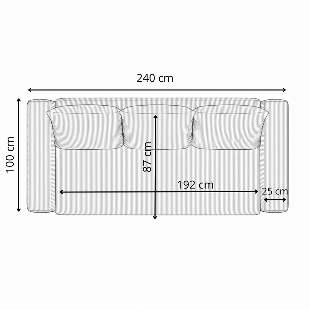 Canapea Extensibila Otis, 3 locuri, Lada Depozitare, Maro, 240 Cm
