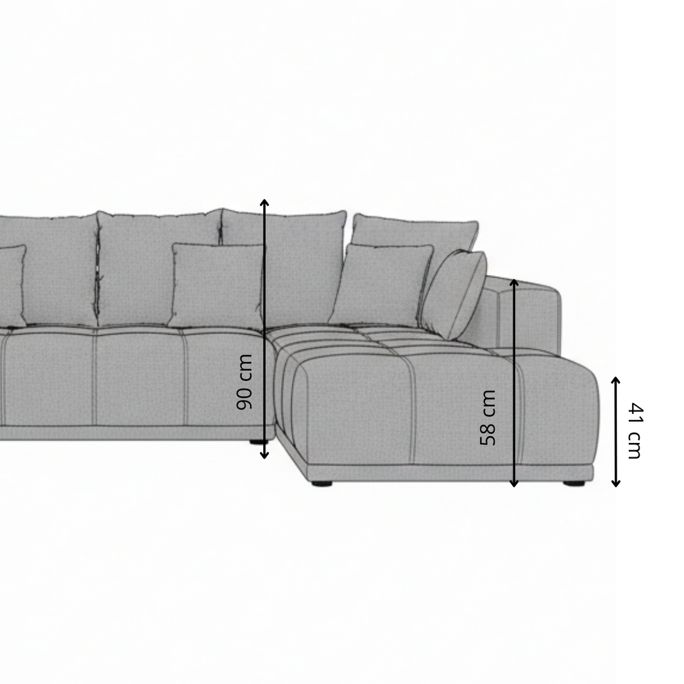 Coltar Extensibil Cu Otoman Stanga Otis, 5 Locuri, Lada Depozitare, Bej, 280 Cm