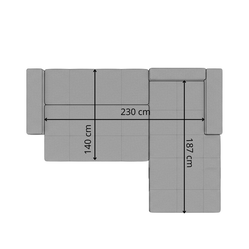 Coltar Extensibil Cu Otoman Dreapta Otis, 5 Locuri, Lada Depozitare, Gri Inchis, 280 Cm